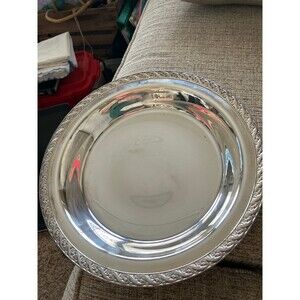 Vintage Silver Plated Pie Plate with Pyrex Glass Insert 9” circa 1960’s USA